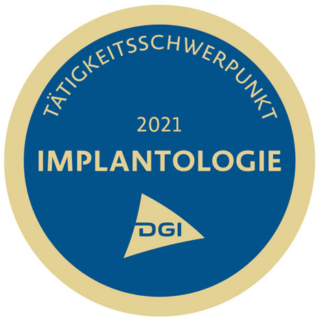 Hansezahn Hamburg - Taetigkeitsschwerpunkt Implantologie Siegel 2021